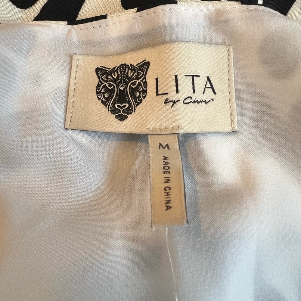 Lita By Ciara Pants Jumpsuit Open Tie Front Cheetah Print Mob Wife Resort $398 - Picture 4 of 6